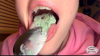 Up Close Eating Ice Cream | #ASMR | #MessyEating | Food Shown