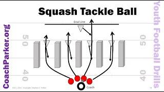 Youth Football Drills - Squash Tackle Ball - by Coach Parker