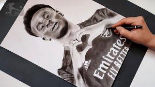 Drawing Bukayo Saka in Arsenal 2023 || Bukayo Saka drawing time lapse