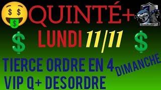 PRONOSTIC PMU QUINTE DU JOUR LUNDI 11 NOVEMBRE 2024