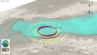 SHAKEMOVIE: propagazione onde sismiche del terremoto Mw 5.5 - 9/11/2022 - Costa Marchigiana Pesarese