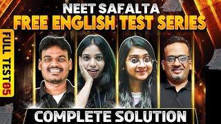 Full Test - 5 | Complete Solution |  NEET SAFALTA Free English Test Series  #neet #neet2025