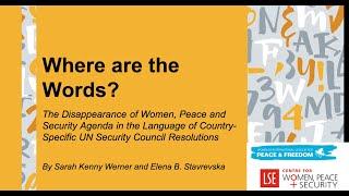 Where are the Words? WILPF and LSE Report Launch