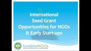 International Seed Grant Opportunities for New NGOs & Early Start-ups