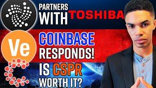 IOTA Partners With TOSHIBA‼️ Coinbase's Response To Veritaseum & CSPR Network Update
