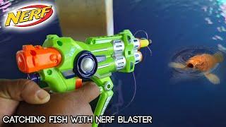 Catching Fish with NERF Blaster from Dollar Store!