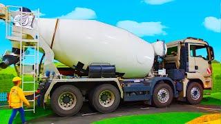 Fun with Cement Trucks! | Learn About Big Construction Vehicles | Kidibli