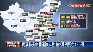 武漢肺炎中國確診人數 近2萬例死亡425例－民視新聞