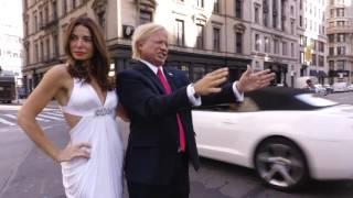 Donald Trump Impersonator John Di Domenico Directing Traffic NYC with Mira Tzur as Melania