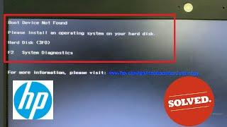 How to Fix Boot Device Not Found Hard Disk 3F0 Error - HP Laptop