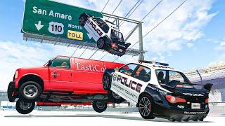 Here's Police Car Chases Crashes and Cliff Drops Marathon #1 - BeamNG DRIVE | SmashChan