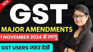 New & Important GST Changes applicable from 1 November 2024