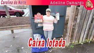 Caixa lotada, apesar da chuva resgatei muitas coisas