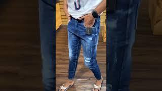 funky ripped jeans ruff jeans #trending mens jeans 2022