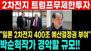 [2차전지] [에코프로 포스코홀딩스 금양 삼성SDI LG엔솔 엔켐 엘앤에프 주가전망]박순혁작가 경악 트럼프 무제한투자! 머스크 400조 예산 DOGE 미국과감투자 시작