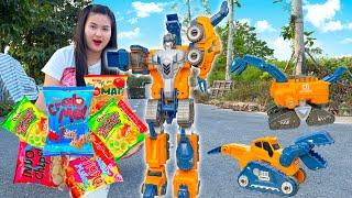 Changcady review siêu nhân robot lắp ghép từ các loại xe ô tô khủng long