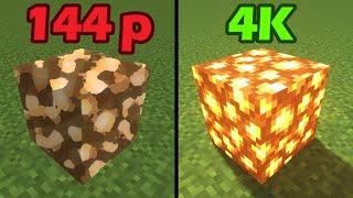 minecraft 144p vs 240p vs 360p vs 480p vs 720p vs 1080p vs 2k vs 4k