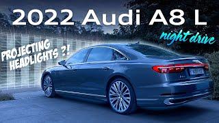 Audi A8 L: PROJECTING headlights! - night POV drive 