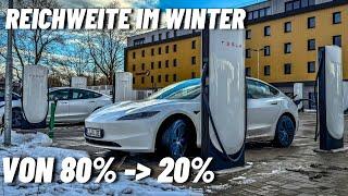 Reichweite von 80% zu 20% im Winter Tesla Model 3 Highland Long Range