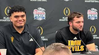 ASU RB Cam Skattebo & C Leif Fautanu on Peach Bowl vs. Texas.