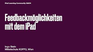 Feedbackmöglichkeiten mit dem iPad