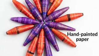 How to make hand-painted paper beads.