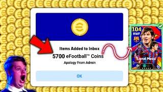 How To Get Free 5000 Coins & Free Leo Messi Pack In eFootball 2025 Mobile