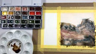  Relaxing Abstract Watercolor Landscape Painting & Music  10-minute Meditative Painting