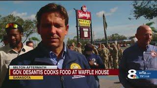 DeSantis helps Waffle House employees cook for first responders in Sarasota County