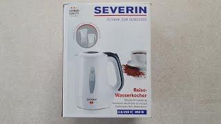 SEVERIN WK 3644 Reise-Wasserkocher-Set 650 W, 0,5 L, Inkl. 2 Kunststofftassen und 2 Löffel weiß