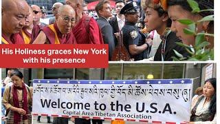 His Holiness the 14th Dalai Lama receives a warm welcome in New York #dalailama #tibetan