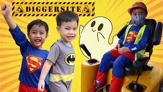 CONSTRUCTION VEHICLES FOR KIDS | HALLOWEEN SPECIAL | ADVENTURES OF JACOB AND JADEN