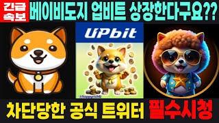 [베이비도지코인] BabyDoge - 긴급속보 업비트 상장한다구요?? 차단당한 공식 트위터 필수시청 코미녀