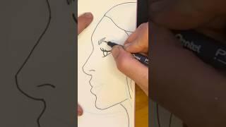 How I Draw Profile Faces  #art #sketch #drawing #drawingtutorials #shorts #croquis