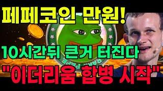 페페코인 10시간뒤 이더리움 합병 시작1개당 만원 갑니다