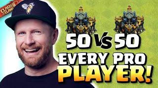 LIVE - EVERY TOP PRO PLAYER in 50v50 TH17 WAR! Clash of Clans