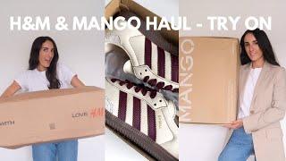 H&M AND MANGO HAUL 2024 AUTUMN TRY ON UK  FALL FASHION TRENDS | BURGUNDY ADIDAS SAMBAS & SUEDE