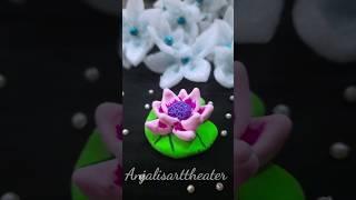 Air Dry Clay Lotus Flower DIY #shortsvideo #youtubeshorts #shorts