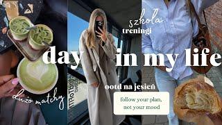 DAY IN MY LIFE | mój szkolny dzień, siłownia, slow life, matcha dates