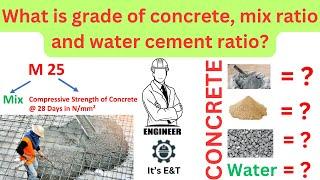 What is Grade of Concrete, Mix Ratio & Water Cement Ratio ? @ItsET01