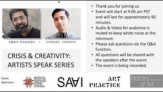 Amar Kanwar + Shanay Jhaveri | Crisis and Creativity: Artists Speak Series