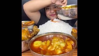 ASMR: EATING SPICY MUTTON FAT CURRY BASMATI RICE || #shorts #mukbangn#asmreating #mukbangasmr #asmr