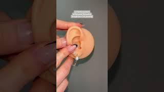 Styling a triple ear lobe piercing #earstyling #piercing #earring #earstack #threader