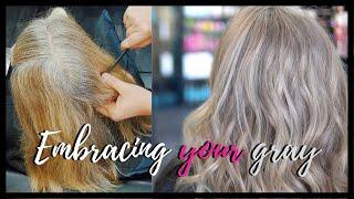 Embracing your gray! PART ONE :: SILVER COLOR MELT HIGHLIGHTS :: How to blend in your gray