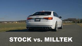 Audi B9 S4 Milltek Catback Exhaust Sound (vs. Stock)