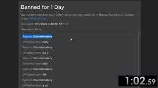 Roblox Ban Speedrun *WORLD RECORD*