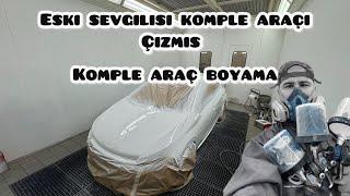 ESKİ SEVGİLİSİ ARAÇI KOMPLE ÇİZMİŞ !! KOMPLE ARAÇ BOYAMA DETAYLI ANLATIM  !! DÜZ BEYAZ OPAK