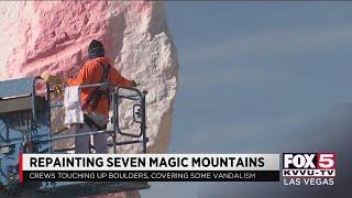 Crews restoring Seven Magic Mountains art installation south of Las Vegas