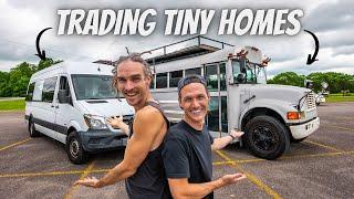 WE TRADED TINY HOMES FOR 24 HOURS! (van life vs bus life)