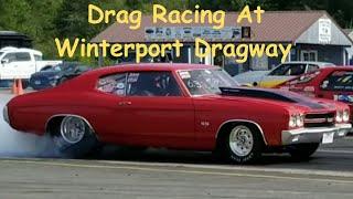 Drag Racing Old School Muscle Cars at Winterport Dragway Maine